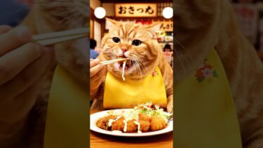 【爆食シリーズ】ぽっちゃり猫の超高速もぐもぐタイム🐱🍜 #shorts #猫 #食べる猫 #日本