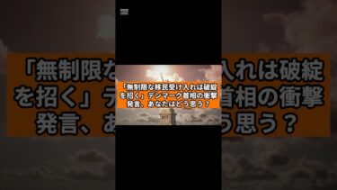 「無制限な移民受け入れは破綻を招く」デンマーク首相の衝撃発言、あなたはどう思う?
