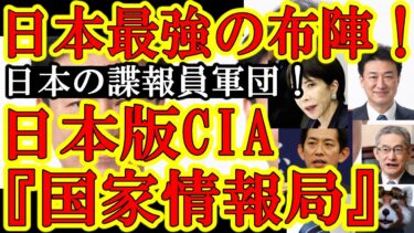 【本気だぁ!最強布陣の日本版CIA『国家情報局』創設ぅ!この組織はスパイ防止だけじゃなく『日本の強いスパイを生み出す組織』なのよ!】安全保障の申し子・木原みのる官房長官に前警察庁長官露木福官房長官だぜ