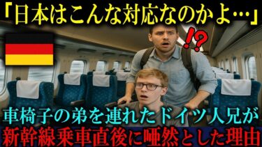 【海外の反応】「日本の対応は異常だな…」車椅子の弟と初めて新幹線に乗ったドイツ人兄が乗車直後に目の当たりにした衝撃の光景に絶句した理由【海外レビュー】【日本称賛】