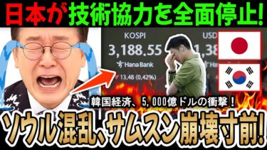 【海外衝撃】日本「技術協力を全面停止」→韓国「想定外の決定だ！」→5,000億ドル規模の産業崩壊が現実に…