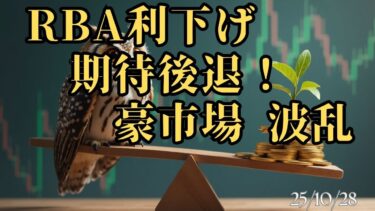 【市場ニュース】RBA利下げ期待後退！豪市場 波乱 / NZインフレ格差　25/10/28　#豪ドル　＃オーストラリア経済　#ニュージーランド経済