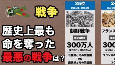 【歴史】世界で最も多くの命が奪われた戦争ランキング【TOP25】