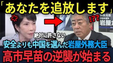 日本の安全よりも中国を選んだ岩屋外務大臣！高市総理が逆襲を開始し完全終了！