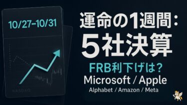 【10/27週注目のニュース】FRB会合×GAFAM決算が同週到来：金利vs成長の“二重審判”で年末相場はこう動く