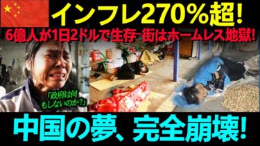 インフレ270％超！6億人が1日2ドルで生存―街はホームレス地獄！中国の夢、完全崩壊！