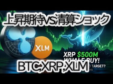 【BTC・XRP・XLMチャート分析】米中緩和は「買い」じゃない？上昇期待 vs 清算ショック。市場の二極化がヤバい。