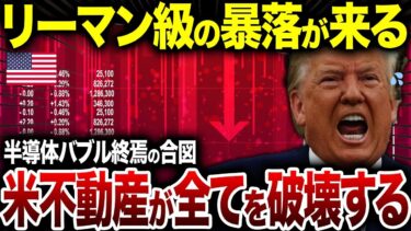 世界的な株価暴落が始まる。半導体バブル崩壊とアメリカ不動産不況の衝撃【海外の反応】
