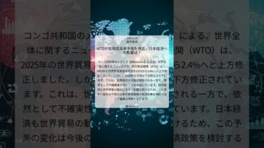 WTOが貿易成長率予測を修正、日本経済への影響は？｜Africanews｜2025/10/09｜国際経済