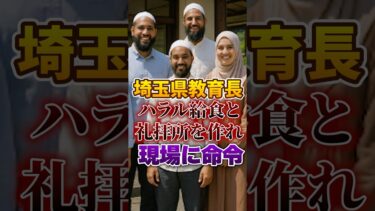 【移民問題｜イスラム教徒】ハラル給食と礼拝所｜現場で対応しろ【埼玉県教育長 命令】