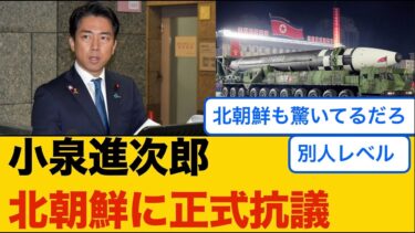 【鉄壁】小泉防衛大臣、北朝鮮に正式抗議！？威風堂々の有能大臣になってしまう…！？【みんなの反応】