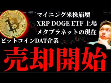 【10万ドル割れ】ビットコインを売り始めたトレジャリーDAT企業。量子コンピュータ、マイニング米株も崩壊。リップルXRP DOGE