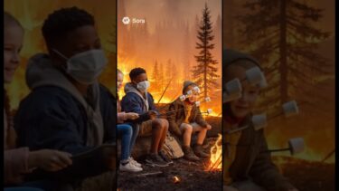 異常気象を楽しむ子供たち。The innocence of children enjoying climate change is heartwarming