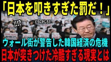 【海外の反応】「日本を叩いた報いだ！」ウォール街が警告した韓国経済の”完全停止日”に韓国民が顔面蒼白…日本が突きつけた冷酷すぎる現実とは