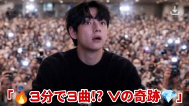 「🎶BTS Vが3分で3曲トレンド入り!? 世界が震えた瞬間💥」