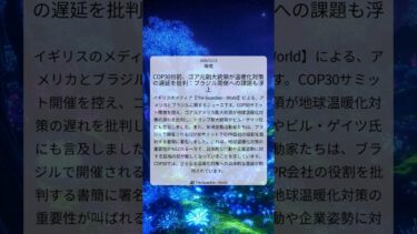 COP30目前、ゴア元副大統領が温暖化対策の遅延を批判：ブラジル開催への課題も浮上｜The Guardian – World｜2025/11/13｜環境