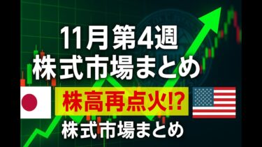 株式ウィークリーレポート：11月第4週：なぜ世界の株式市場は再点火したのか