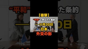 【衝撃】“平和”と呼ばれた条約――11月30日、日本外交の影