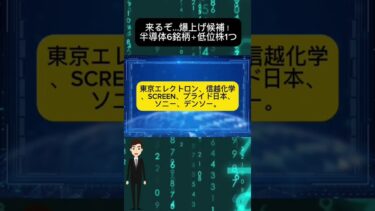 来るぞ…爆上げ候補！半導体6銘柄＋低位株1つ