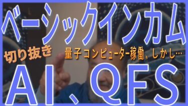 ベーシックインカムとAI、量子コンピュータが稼働したけど！？、QFSとRV関連