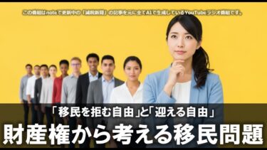 「移民を拒む自由」と「迎える自由」──財産権から考える移民問題　#減税新聞