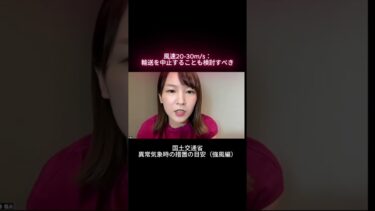 覚えよう！国土交通省「異常気象時の対応の目安」風速別の対応です．無理せず運行中止判断を！