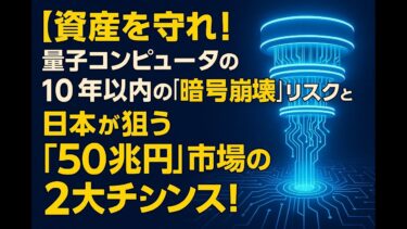 【インフレ上昇から資産を守れ！】量子コンピュータの 10年以内 の「暗号崩壊」リスクと、日本が狙う「50兆円」市場の 2大 チャンス！