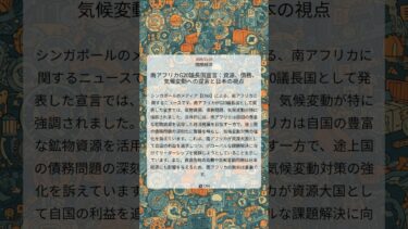 南アフリカG20議長国宣言：資源、債務、気候変動への提言と日本の視点｜CNA｜2025/11/23｜国際経済