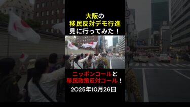大阪の移民反対デモを見に行きました　ニッポンコール＆移民政策反対コール　第2回の開催決定　2025/10/26に撮影　anti-immigrant