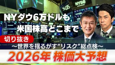 切り抜き・NYダウ6万ドルも　米国株高どこまで【2026年株価大予想～世界を揺るがす“リスク”総点検～】