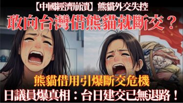 【中國經濟崩潰】熊貓外交失控｜國台辦怒嗆日本｜敢向台灣借熊貓就斷交？｜日議員爆真相：台日建交已無退路！🔥 70期