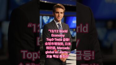 “12/12 World Economy Top3·Tesla 급등! 全球市場強勢, 日米株好調, Mercado global en alerta—오늘