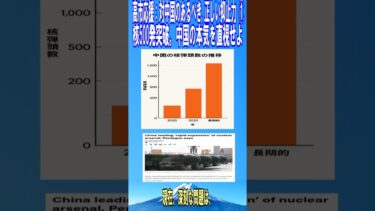 高市応援　日本が持つべき抑止力①　核500発突破。中国の本気を直視せよ　中国が進める核戦力拡大(量と質と面)Short版　#高市早苗 #防衛 #台湾海峡