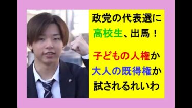 政党の代表選に高校生、出馬●子どもの人権か大人の既得権か試されるれいわ #れいわ新選組 #れいわ #政治 #日本 #毒親育ち #ビジネス #子育て #教育