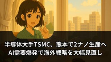 【速報解説】半導体大手TSMC、熊本で2ナノ生産へ戦略転換！AI需要爆発で海外戦略を大幅見直し｜台湾報道を徹底解説