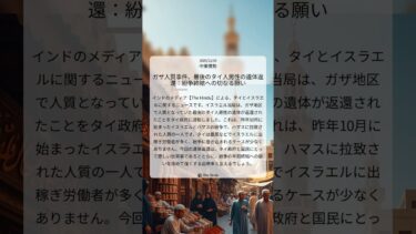 ガザ人質事件、最後のタイ人男性の遺体返還：紛争終結への切なる願い｜The Hindu｜2025/12/04｜中東情勢