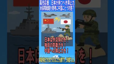 高市応援　日本が持つべき抑止力　米保障戦略を参考に中国にどう対処？Short版　#高市早苗 #防衛 #台湾海峡 #安全保障 #国会 #自衛隊 #日本の未来