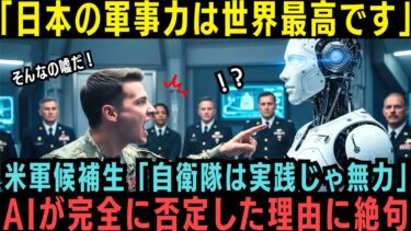 【海外の反応】AI「日本の軍事力を甘く見ないほうがいいです」米軍候補生「自衛隊は実践じゃ無力」AIが完全に否定した理由に絶句