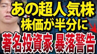 あの世界人気の日本株が株価半値に、著名投資家が個人投資家へ警告