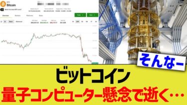 ビットコイン、量子コンピューター懸念で逝く…