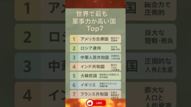 世界で最も軍事力が高い国 Top7