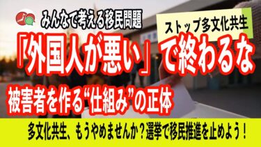 【選挙で移民推進を止めよう】「外国人が悪い」で終わるな。被害者を作る“仕組み”の正体【ストップ多文化共生】