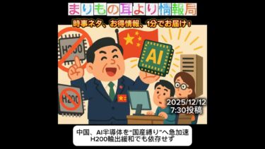 中国、AI半導体を“国産縛り”へ急加速　H200輸出緩和でも依存せず #一分でわかる #時事ネタ #中国AI #半導体 #エヌビディア #ファーウェイ