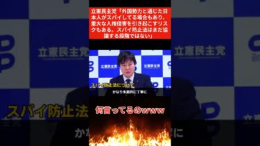 【悲報】立憲民主党　スパイの人権を心配してしまう