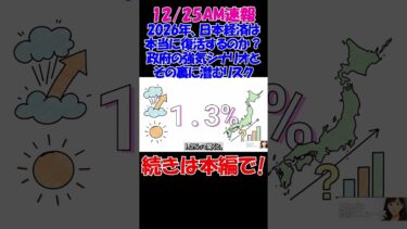 【12/25AM速報】2026年度、日本経済は本当に復活するのか？政府の「実質1.3%成長」強気シナリオとその裏に潜むリスクとは？！　#経済 #株価