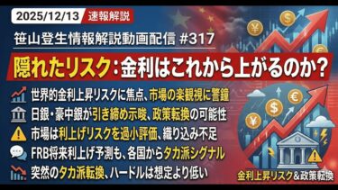 「隠れたリスク：金利はこれから上がるのか？」(2025/12/13)(「笹山登生の情報解説動画配信」#317)