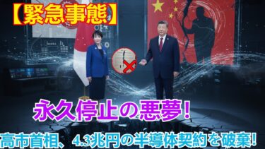 【緊急事態】高市首相の半導体4.3兆円契約破棄の衝撃！フォトレジスト・ウエハー供給「永久停止」で5,900工場が連鎖崩壊…