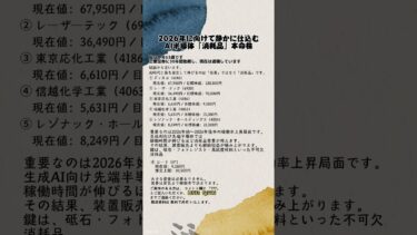 派手じゃないが一番強い——AI半導体は「消耗品株」から動き出す #日本株