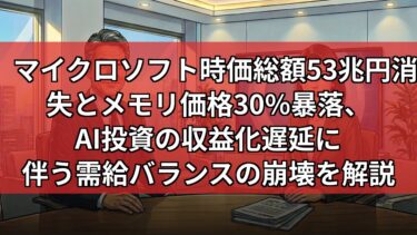 【特集】半導体バブル崩壊の崖か？メモリ30%急落とマイクロソフト53兆円消失の深層