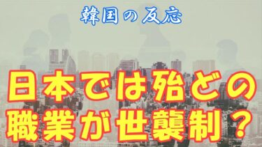 【韓国の反応】日本では殆どの職業が世襲制？【海外の反応・ネットの反応・翻訳】